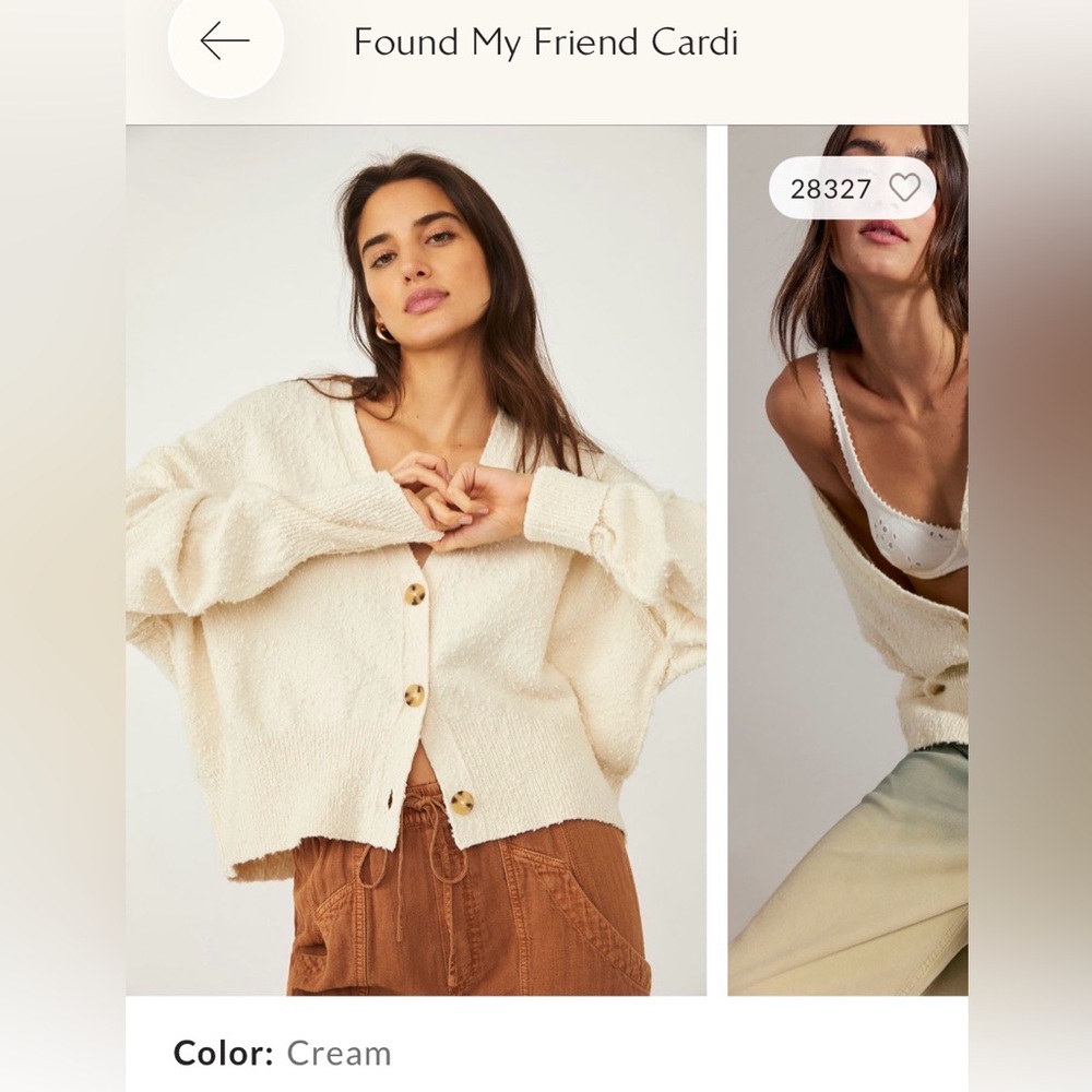 Free People Found My Friend Cream Cardigan Sweater